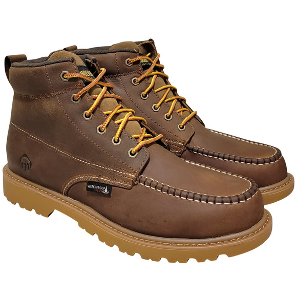Wolverine Floorhand Moc Toe 6" Waterproof Work Boots Size US 10M Tan Leather GRX - Picture 1 of 5